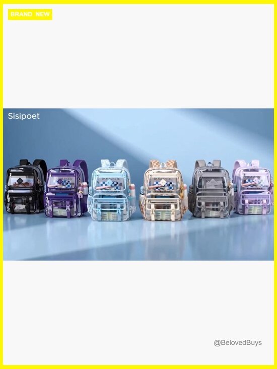 Clear PVC Backpack for School & Stadium Events, Heavy Duty Transparent Bookbag main image 5